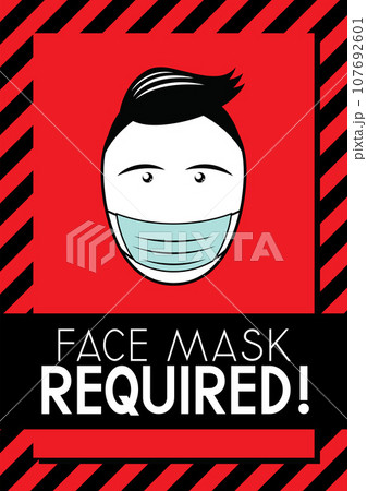 Poster about the obligation to wear face masks 107692601