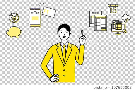 指向稅務會計師/會計師和電子稅務報稅表的簡單線條畫圖標 指向稅務會計師/會計師和電子稅務報稅表的簡單線條畫圖標 107693008