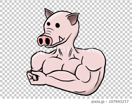 Macho pig _ facing left 107693257