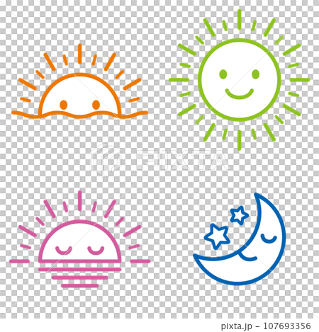 Morning, noon, evening and evening mark lines 107693356