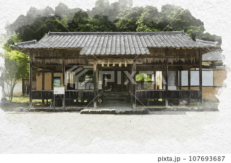 水彩画風 三日月 列祖神社 兵庫県佐用郡佐用町 水彩画風 三日月 列祖神社 兵庫県佐用郡佐用町 107693687