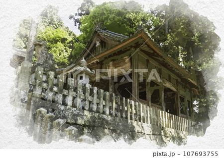 水彩画風 祝田神社 絵馬殿 兵庫県姫路市 水彩画風 祝田神社 絵馬殿 兵庫県姫路市 107693755