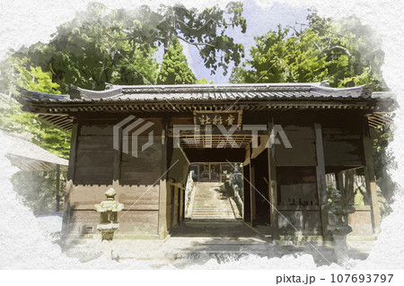 水彩画風 祝田神社 神門 兵庫県姫路市 水彩画風 祝田神社 神門 兵庫県姫路市 107693797
