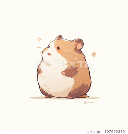 AI生成画像】かわいいモルモットのイラスト素材のイラスト素材