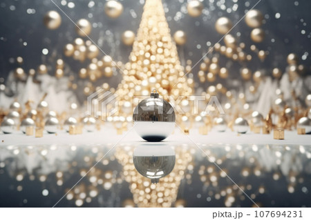 Christmas composition with festive decorations. Generative AI 107694231