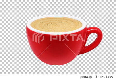 咖啡廳牛奶咖啡飲料插畫寫實 107694339