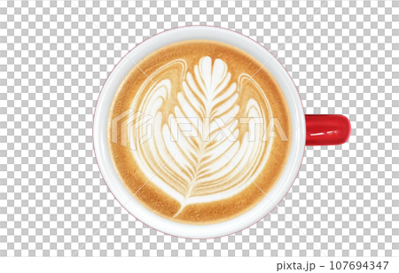 カフェオレ コーヒー 飲み物 イラスト リアル 107694347