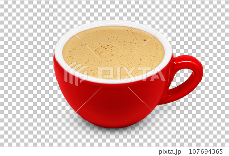 カフェオレ コーヒー 飲み物 イラスト リアル 107694365