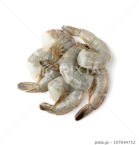Fresh Shrimp Tails Isolated 107694752