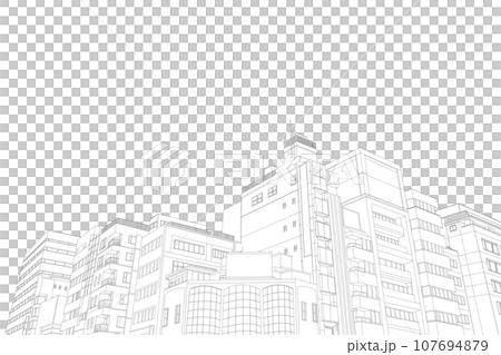 ビル背景線画 107694879