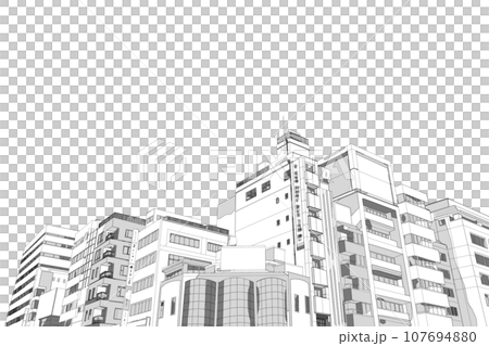 ビル背景トーン加工 107694880