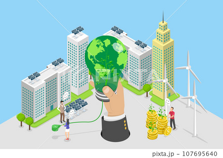 3D Isometric Flat Vector Conceptual Illustration of ESG 107695640