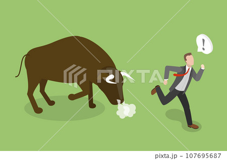 3D Isometric Flat Vector Conceptual Illustration of Away From Problems And Troubles 107695687