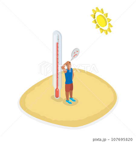 3D Isometric Flat Vector Illustration of Hot And Cold Weather. Item 2 107695820
