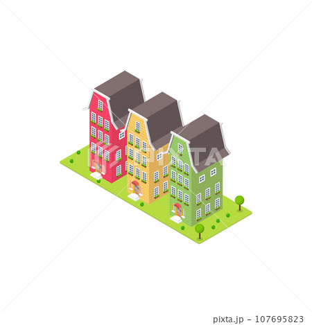3D Isometric Flat Vector Set of Symbols of Holland. Item 2 3D Isometric Flat Vector Set of Symbols of Holland. Item 2 107695823