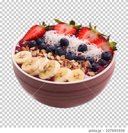 Acai bowl: Similar to a smoothie bowl, but with acai berries Acai bowl: Similar to a smoothie bowl, but with acai berries 107695936