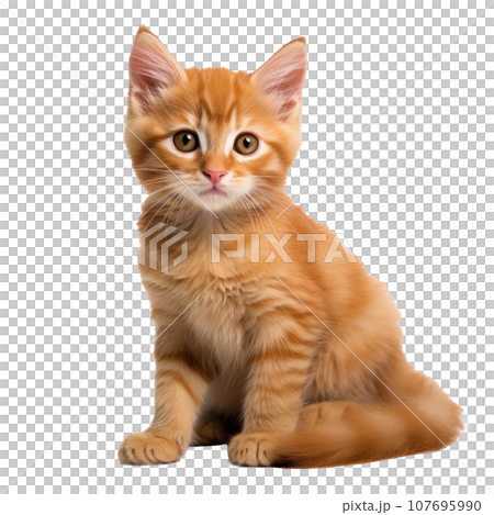 red cat on a white background red cat on a white background 107695990