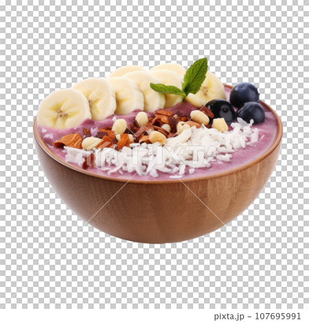 Acai bowl: Similar to a smoothie bowl, but with acai berries 107695991