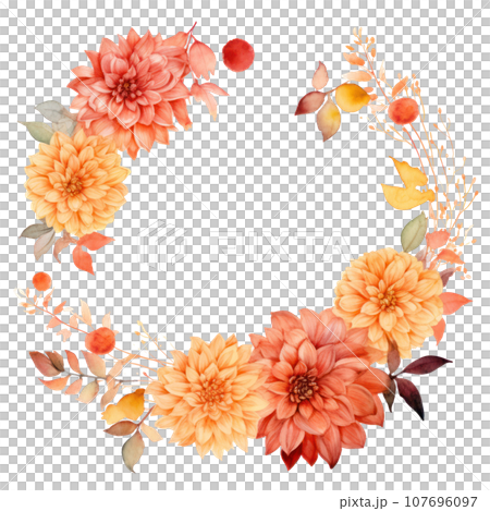 A Gorgeous Floral Border Background for Autumn Featuring A Gorgeous Floral Border Background for Autumn Featuring 107696097