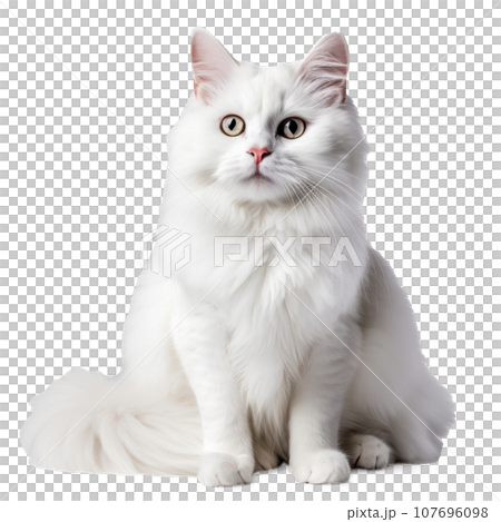 white cat on a white background white cat on a white background 107696098