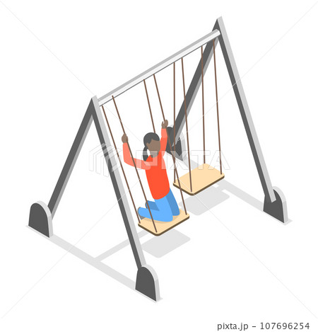 3D Isometric Flat Vector Set of Kids Playground Elements. Item 4 107696254