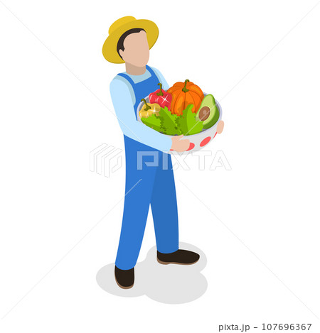 3D Isometric Flat Vector Set of Farmers. Item 3のイラスト素材 [107696367] - PIXTA