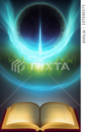 open book night magic halloween 107696573