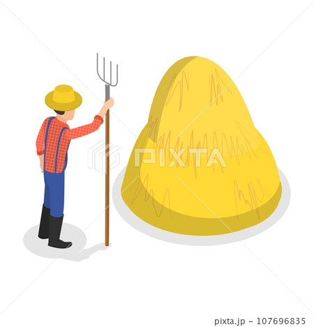 3D Isometric Flat Vector Set of Farmers. Item 1 107696835