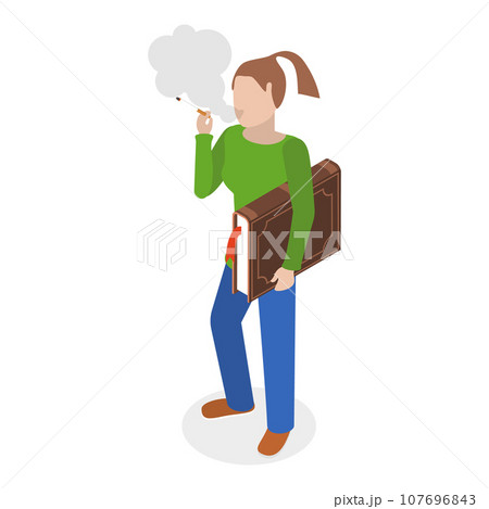 3D Isometric Flat Vector Set of Smoking People. Item 1 3D Isometric Flat Vector Set of Smoking People. Item 1 107696843