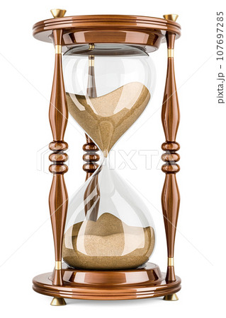 Hourglass, sandglass. 3D rendering 107697285