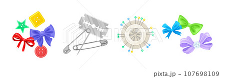 Different Sewing Tools and Equipment for Dressmaking Vector Set Different Sewing Tools and Equipment for Dressmaking Vector Set 107698109