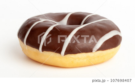 Chocolate Doughnuts Isolated, Brown Donuts 107698407
