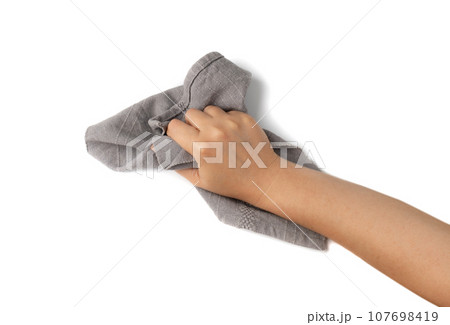 Grey Linen Napkin Cloth, Vintage Folded Tablecloth, Natural Eco Textile, Linen Napkin 107698419