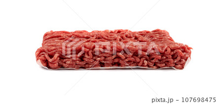 Mince Meat, Ground Beef, Uncooked Mincemeat Isolated Mince Meat, Ground Beef, Uncooked Mincemeat Isolated 107698475