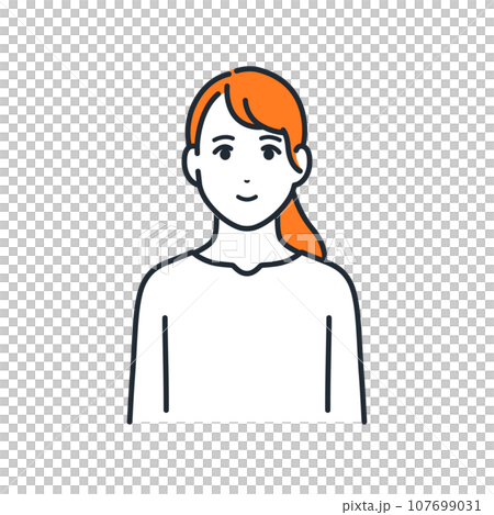 Vector illustration material of young woman simple avatar icon Vector illustration material of young woman simple avatar icon 107699031