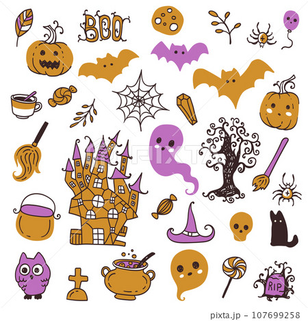 Halloween decoration design elements Halloween decoration design elements 107699258