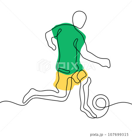 Football player one line vector illustration 107699315