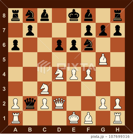 Chess board with game vector illustration. 107699316