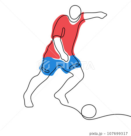 Football player one line vector illustration 107699317