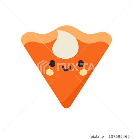 Cute cartoon slice of pumpkin pie 107699469