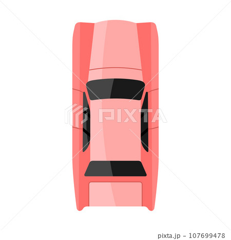 Pink car top view vector illustration 107699478
