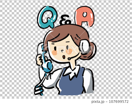 問答操作員女性人物插畫 問答操作員女性人物插畫 107699572