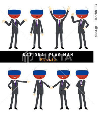 ロシアの国旗を擬人化したキャラクターセット 107700113