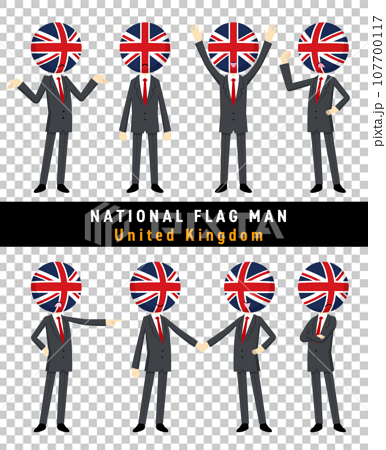 イギリスの国旗を擬人化したキャラクターセット 107700117