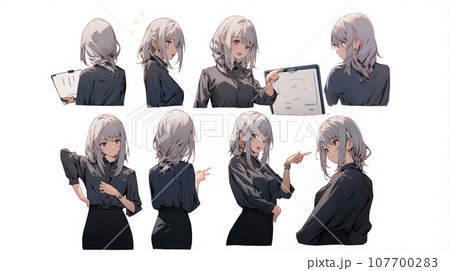 プレゼンテーションをしている女性のリファレンスシート