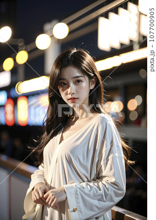 女性のポートレート 夜景(AI生成画像) 女性のポートレート 夜景(AI生成画像) 107700905