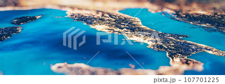 Italy. Rome and Naples city lights 107701225