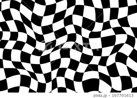 歪んだ市松模様(チェッカーボード)の背景イラスト 歪んだ市松模様(チェッカーボード)の背景イラスト 107701613