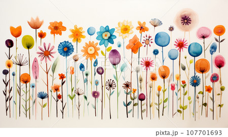 色とりどりの切花がある背景イメージ色とりどりの切花がある背景イメージ