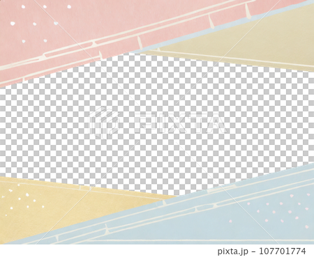 ハイカラな和柄枠　パステルカラー 107701774